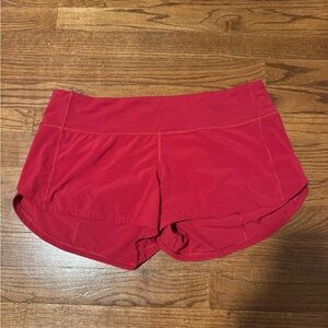 Red Lululemon Speed Up Shorts